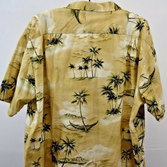 RJC Tan Outrigger Scene Hawaiian Shirt 4XL - Picture 3 of 5